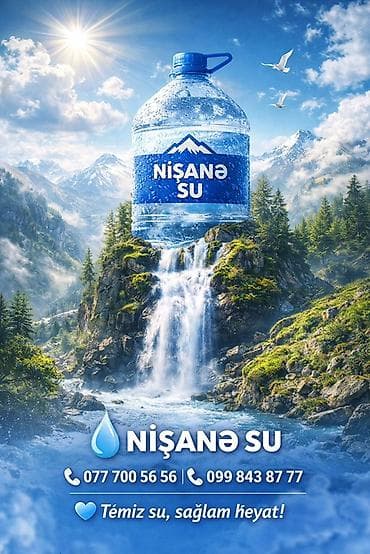 İçkilər: Nişanə Su və Alva Su – 19 litr təmiz, qazsız içməli su bidonları — 7
