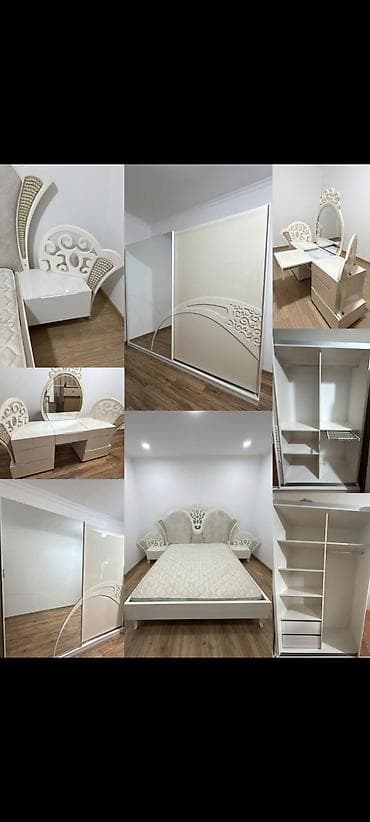 Двуспальная кровать, Трюмо, Тумба, Комод, Б/у at lalafo.az Двуспальная кровать, Трюмо, Тумба, Комод, Б/у