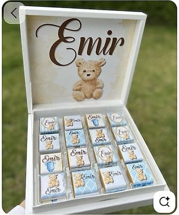 xrustal qutuda: Şəxsi dizaynlı şokolad qutuları – körpənin dünyaya gəlişi və qeyd — 2