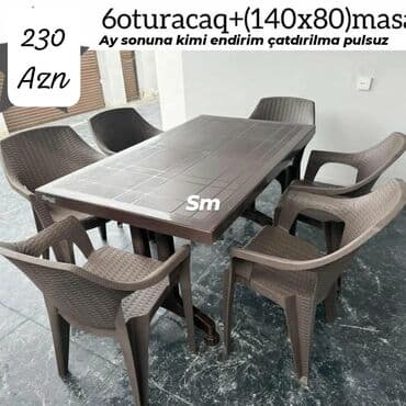 stol desdi: Mətbəx üçün, Dördbucaq masa, 4 stul — 14