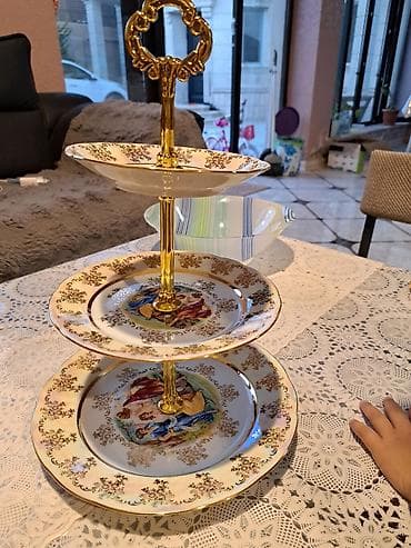 Tort və şiriniyyat qabı, rəng - Ağ, Farfor — 3