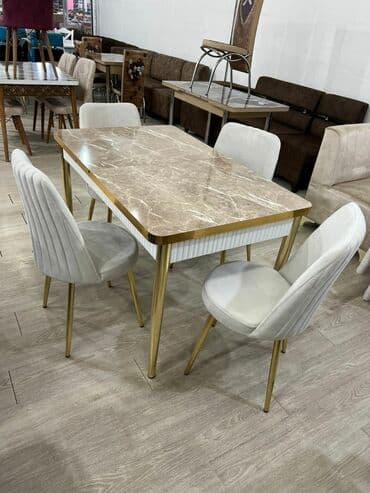 mətbəx ucun stol stullar: Mətbəx üçün, Yeni, Açılan, Dördbucaq masa, 4 stul — 1