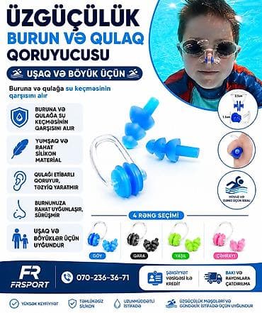 💥 burunluq, qulaqlıq, üzgüçülük üçün ✅ 7/24 əlaqə saxlaya