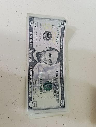 5 dollar: Məhsul: ABŞ 5 dollar banknotu (Federal Reserve Note) Təsvir: - — 1