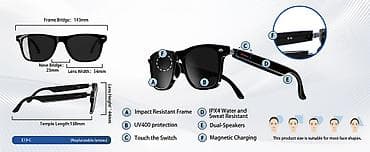 smart glasses: Aqilli acki E-13 C — 2