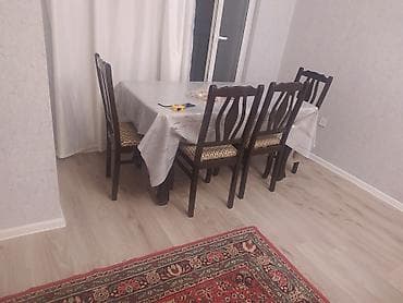 Yemək otağı dəsti + divan - Yemək masası və 6 ədəd stul: tünd ağac lalafo.az -da Yemək otağı dəsti + divan - Yemək masası və 6 ədəd stul: tünd ağac