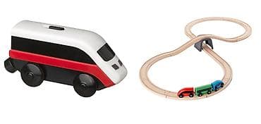 Taxta relsli oyuncaq qatar dəsti - Dəstəyə daxildir: taxta relslərdən