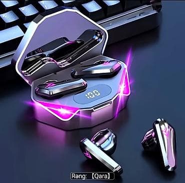 Gaming üslubunda TWS (tam simsiz) qulaqlıq dəsti - Rəng: qara -