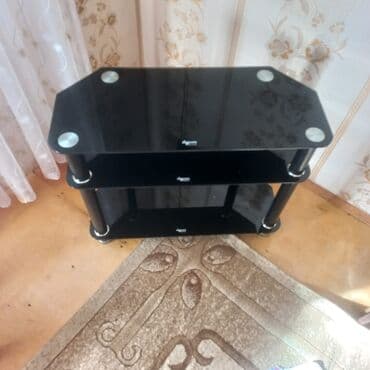 подставка для цветов: Новый, Прямой ТВ стенд, С полками, Стеклянный — 2