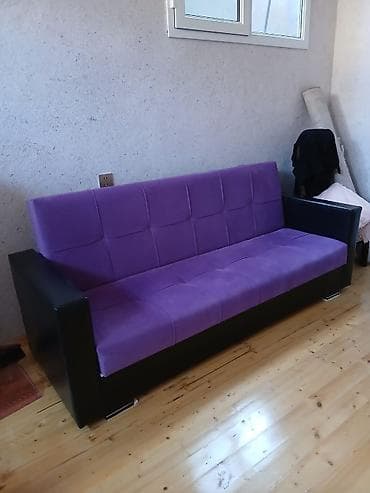 ev əşya: Bənövşəyi rəngli, müasir dizaynlı divan.alti bazali ela vezyetde — 2