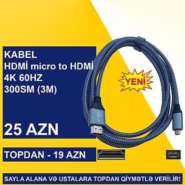 usb tester: HDMİ Micro/Mini Kabellər SAYLA ALANA VƏ USTALARA TOPDAN QİYMƏTLƏ — 8