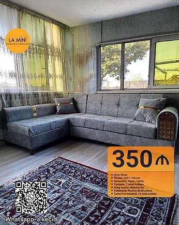 ev saatı: Künc divan, Açılan, Bazalı, Parça, Şəhərdaxili pulsuz çatdırılma — 1