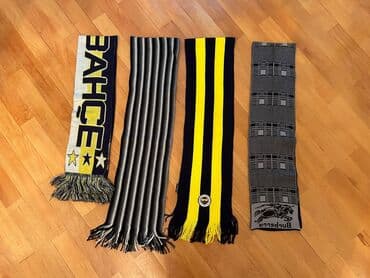 Головные уборы: Məhsul: Şərflər dəsti (4 ədəd) - Model 1: Qara, boz və ağ rənglərdə — 2