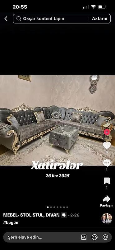 metbex mebeli olculeri: Künc divan, Divan — 1