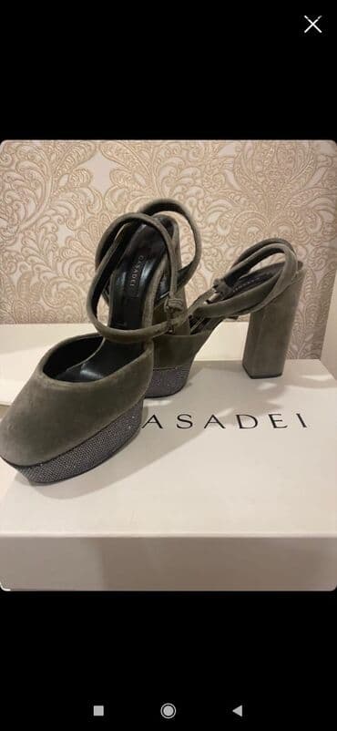 Ботинки и ботильоны: Туфли, Размер: 40, цвет - Серый, Новый — 1