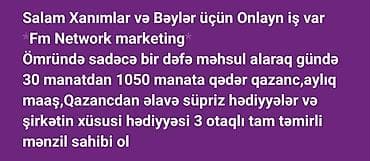 Satış meneceri tələb olunur, İstənilən yaş, Aylıq ödəniş