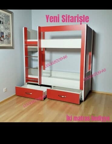 tek çarpayi: Oğlan və qız üçün, Yeni, Çarpayı, Matras ilə, Siyirməli, Laminat — 9