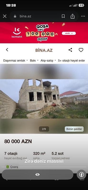 320 kv. m, 7 otaqlı, Qaz, İşıq, Su