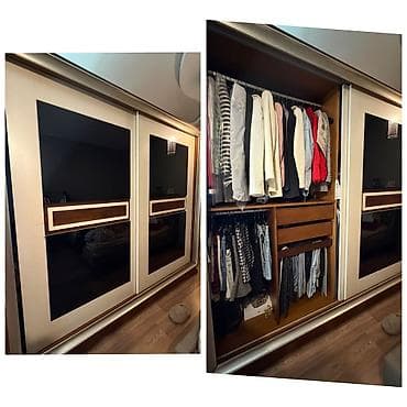 sfaner satilir: 2 qapılı, Güzgülü, Bej, Taxta, Kupe, Düz dolab — 1