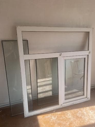 saçaq pendir: PVC pəncərə çərçivəsi və şüşələr dəsti - Material: ağ PVC profil - — 1