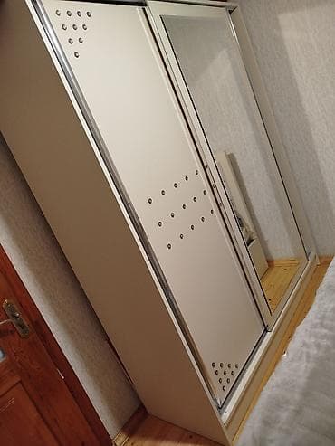 Dolablar: Sürgülü qapılı geyim dolabı - Rəng: açıq krem/bej - 2 sürgülü qapı — 1
