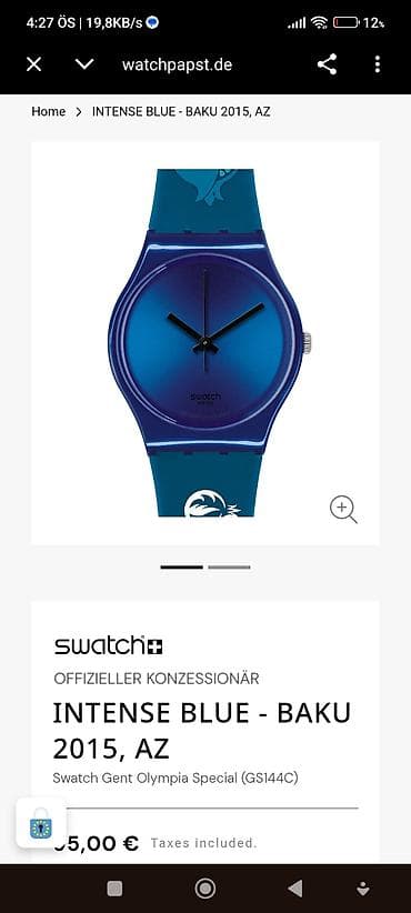 bas: Yeni, Qol saatı, Swatch, rəng - Göy — 5