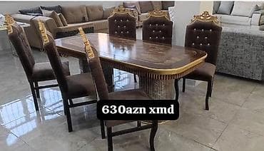 sfaner mebel: Qonaq otağı üçün, Yeni, Açılmayan, Oval masa, 6 stul — 1