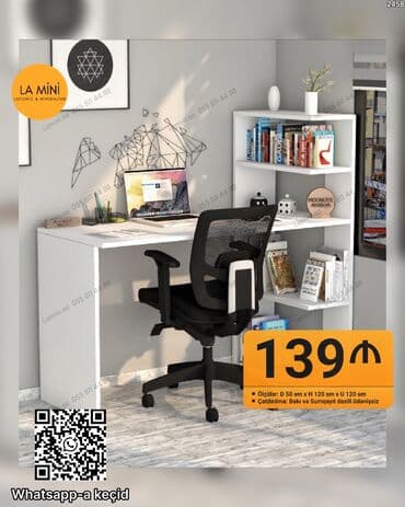 qabaq ustolu: Kompüter masası, Açılmayan, Künc masa — 1