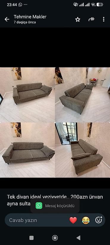 Tek divan ideal veziyyetde. 200azn ünvan ayna sultanova (8957)*Tehi — 1