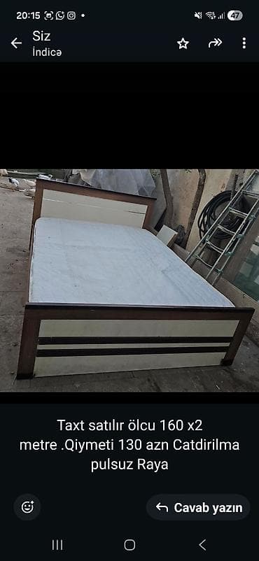 stul sekilleri: İkinəfərlik çarpayı, Matras ilə, Siyirməsiz — 1