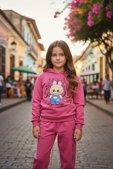 ritmik gimnastika üçün kupalniklər: Uşaq üçün iki hissəli idman dəsti - Modellər: Kapüşonlu svitşört + — 1