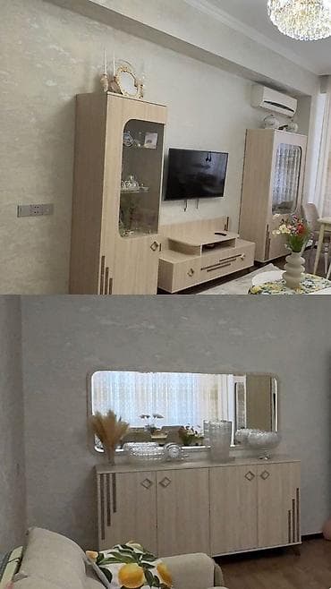 metbex olculeri: Qonaq otağı mebel dəsti - Rəng və material: Açıq ağac tonlarında — 1