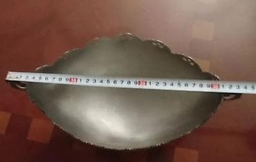 Metal dekorativ meyvə qabları (2 ədəd dəst) - Material: gümüş rəngli — 4