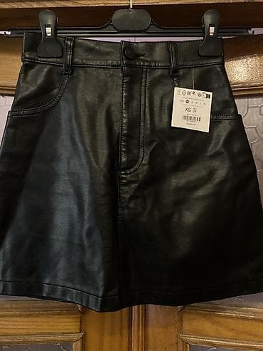 deri etek: Mini Ətək, Massimo Dutti, Dəri, XS — 2
