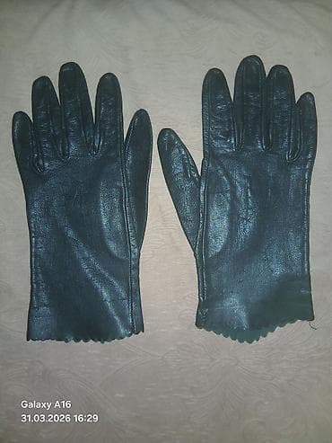 Əlcəklər: Qadın üçün həqiqi,təbii,əsl dəri əlcəklər - Rəng: qara - Material — 1