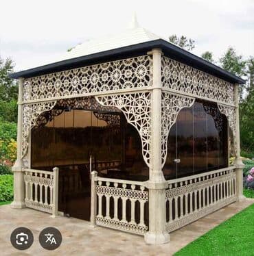 jaluzi perde: Bağ üçün dekorativ ağacdan hazırlanmış besedkalar - Material — 2