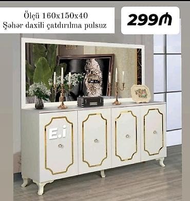 Ayna çərçivəli, klassik dizaynlı kredenza (bufet) - Ölçü: 160 x 150 x lalafo.az -da Ayna çərçivəli, klassik dizaynlı kredenza (bufet) - Ölçü: 160 x 150 x