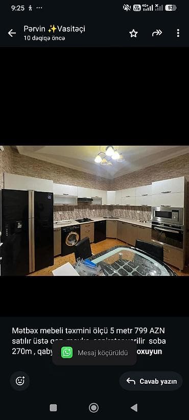 Mətbəx mebeli təxmini ölçü 5 metr 799 AZN satılır üstə qaz, moyka — 1