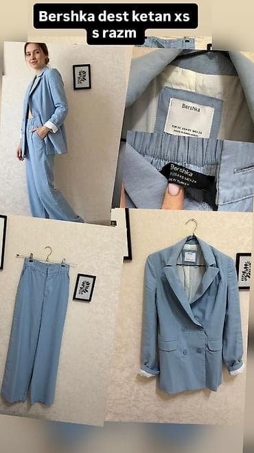 kətan dəst: Bershka qadın kostyum dəsti - Model: İki hissəli dəst – oversize — 2