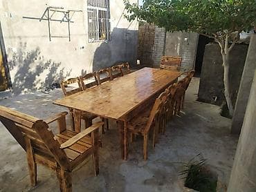 Bağ evləri, restoran (kafe pub ) üçün taxta masa ve oturacaq — 1