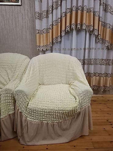 Divan üçün İşlənmiş rəng - Bej Yataq örtüyü — 1