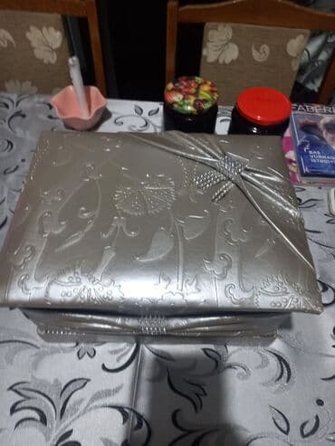 gizli səs yazma cihazları: Gümüşü rəngdə dekorativ sandıq/qutu - Material: Parlaq gümüşü — 3