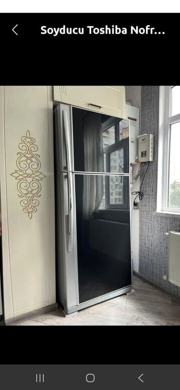 İşlənmiş 2 qapılı Toshiba Soyuducu Satılır, rəng - Qara, Təkərli