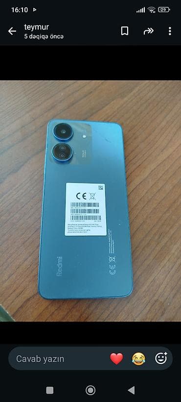 samsung fold 4: Redmi 13C, 128 GB, rəng - Mavi, Sensor — 2