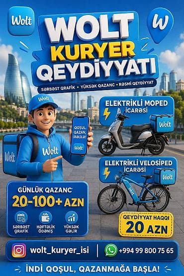 Əməkdaş axtarışı (vakansiyalar): Sürücü-kuryer tələb olunur, Nəqliyyat təmin edilir, Həftəlik ödəniş, Təcrübəsiz — 1