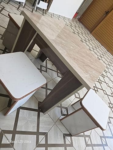 ev gulleri ve adlari: Mətbəx üçün, Yeni, Açılmayan, Dördbucaq masa, 4 stul — 3