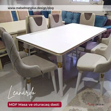 oturacaqlarin uzlenmesi: Qonaq otağı üçün, Yeni, Açılan, Dördbucaq masa, 6 stul — 5