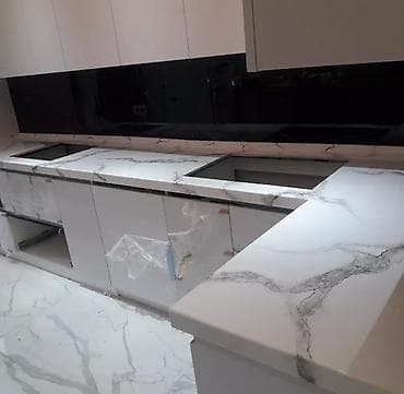 > *Mətbəx dəzgahını baha alma!* > Tökmə mərmər dəzgah üstü — — 1