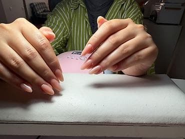 Təbii effektli gel manikür xidməti - Forma: badam (almond), orta — 1