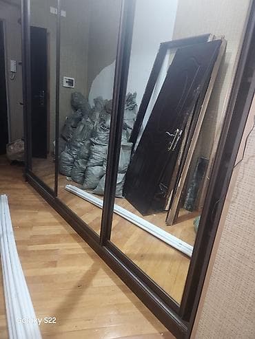 ref: İşlənmiş, 3 qapılı, Güzgülü, Qəhvəyi, Taxta, Kupe, Düz dolab — 4